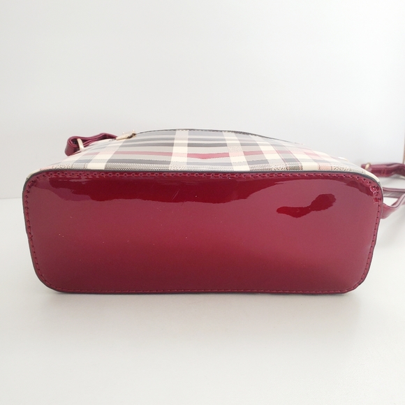 Diophy Red Checkered Patent Leather Crossbody Purse - Picture 8 of 10